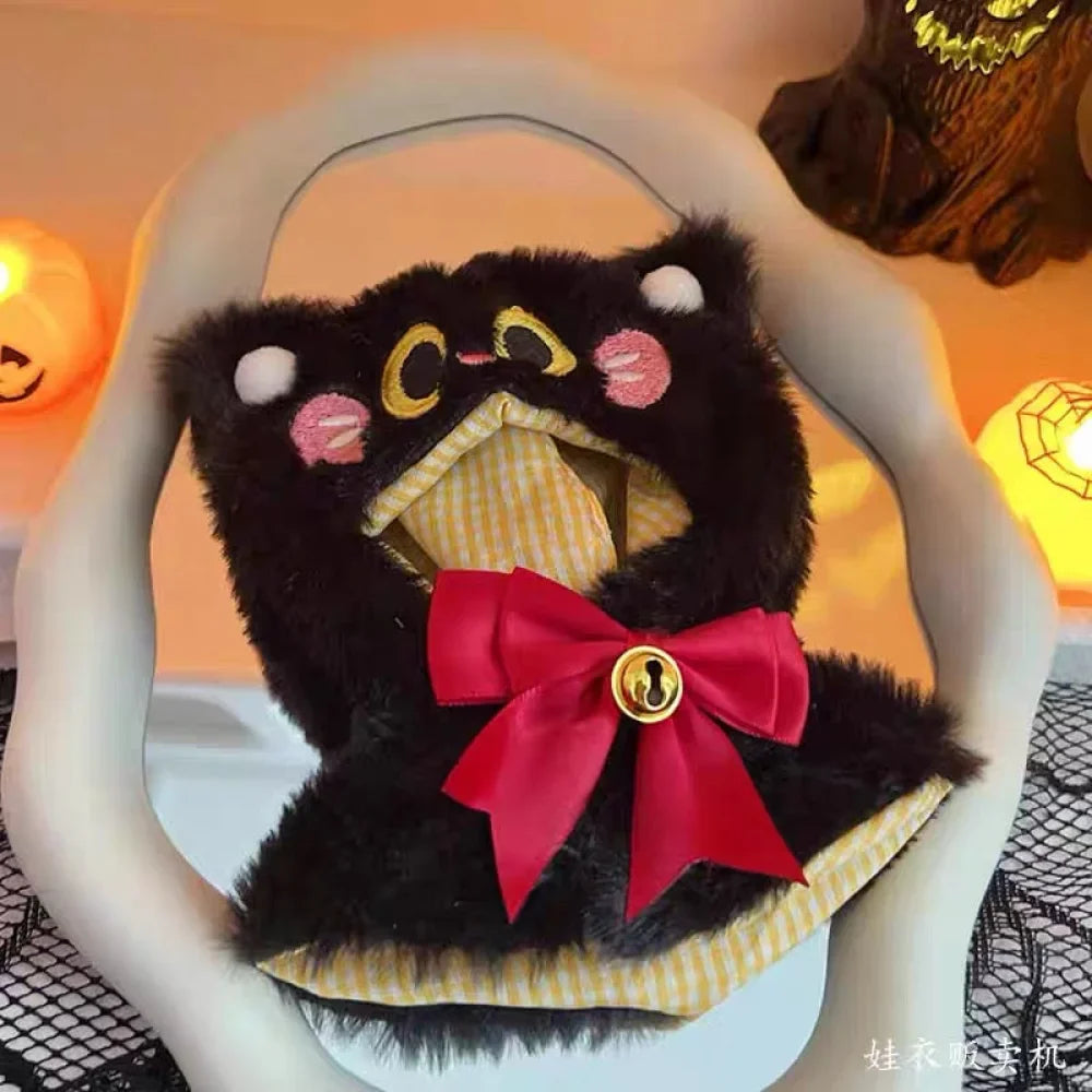 [Halloween Limited]Black Cat Bell Cape Outfit For 4IN Doll