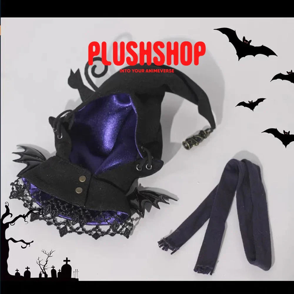 [Halloween Limited]Black Cat & Witch Hat Outfit For 4IN Doll